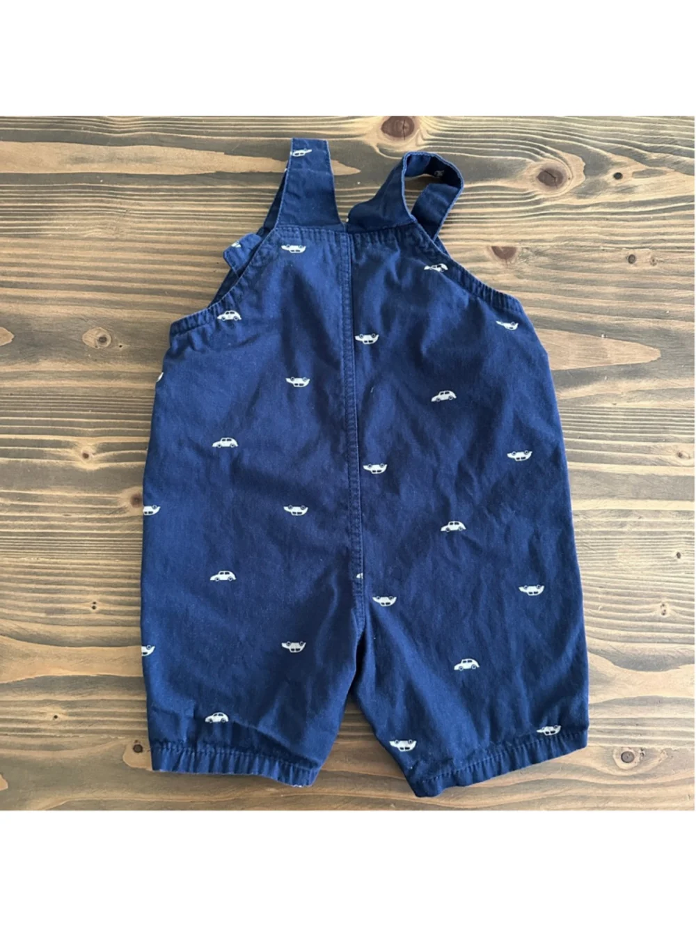 Carter’s Baby Overalls 18M Blue Car Print Cotton Little Guy Romper